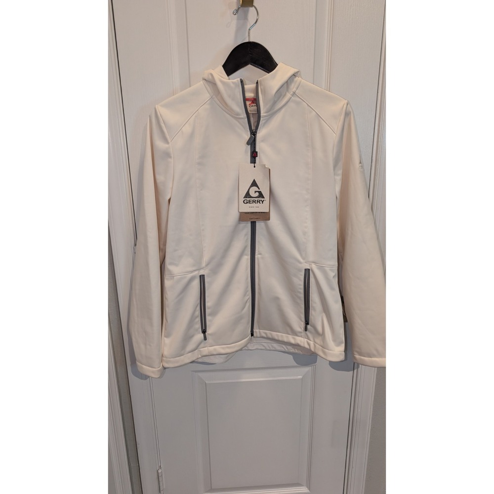 GERRY WOMEN'S WHITE JACKET WITH‎ HOOD - Medium New